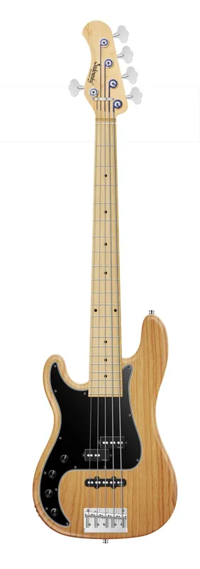Sadowsky MetroLine 21-Fret Hybrid P/J Bass, Solidbody, Swamp Ash Body, Maple Fingerboard, 5-String, Lefthand - Natural Transparent Satin Letzte Chance
