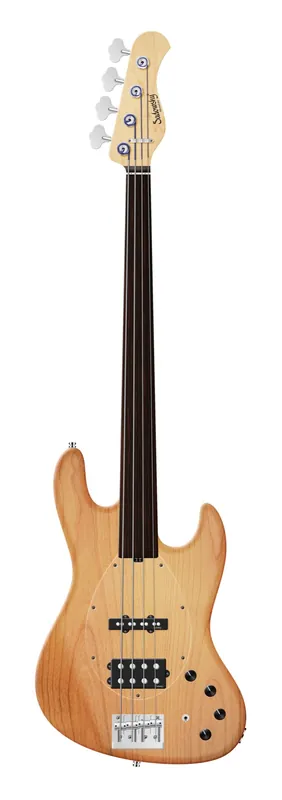 Sadowsky MetroLine 21-Fret Vintage M/J Bass, Red Alder Body, Tigerstripe Ebony Fingerboard, 4-String, Fretless - Natural Transparent Satin Neue Kollektion
