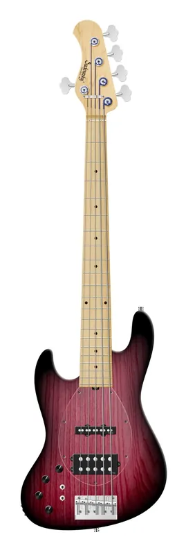 Top-Preis Sadowsky MetroLine 21-Fret Vintage M/J Bass, Swamp Ash Body, Maple Fingerboard, 5-String, Lefthand - Burgundy Blackburst Transparent Satin