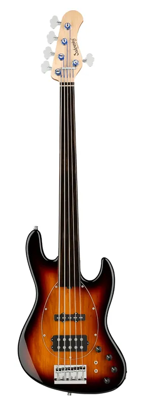 Sadowsky MetroLine 21-Fret Vintage M/J Bass, Swamp Ash Body, Tigerstripe Ebony Fingerboard, 5-String, Fretless - '59 Burst Transparent High Polish Mega-Angebot