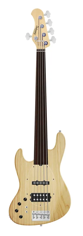 Sadowsky MetroLine 21-Fret Vintage M/J Bass, Swamp Ash Body, Tigerstripe Ebony Fingerboard, 5-String, Fretless, Lefthand - Natural Transparent Satin Abverkauf