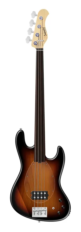Aktuell Sadowsky MetroLine 21-Fret Vintage M Bass, Red Alder Body, Tigerstripe Ebony Fingerboard, 4-String, Fretless - '59 Burst Transparent High Polish