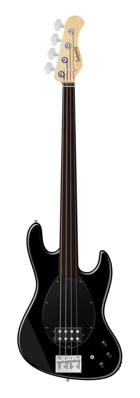 Sadowsky MetroLine 21-Fret Vintage M Bass, Swamp Ash Body, Tigerstripe Ebony Fingerboard, 4-String, Fretless - Solid Black High Polish Direktkauf