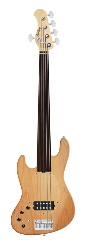 Aktuell Sadowsky MetroLine 21-Fret Vintage M Bass, Red Alder Body, Tigerstripe Ebony Fingerboard, 5-String, Fretless, Lefthand - Natural Transparent Satin