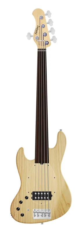 Sadowsky MetroLine 21-Fret Vintage M Bass, Swamp Ash Body, Tigerstripe Ebony Fingerboard, 5-String, Fretless, Lefthand - Natural Transparent Satin Direkt Vom Hersteller