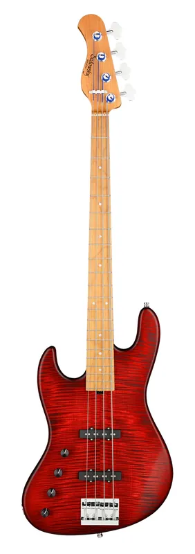 Sadowsky MetroLine Deluxe 21-Fret Standard J/J Bass, Okoume Body, Roasted Maple Fingerboard, 4-String, Lefthand - Burgundy Red Transparent Satin Top-Angebot