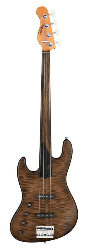 Sadowsky MetroLine Deluxe 21-Fret Standard J/J Bass, Okoume Body, Tigerstripe Ebony Fingerboard, 4-String, Fretless, Lefthand - Antique Tobacco Transparent Satin Sofort Bestellen