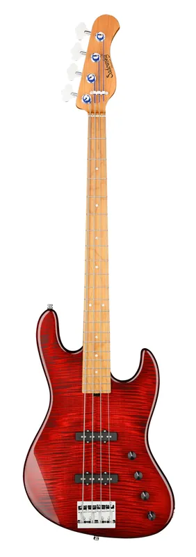 Angebot Sadowsky MetroLine Deluxe 21-Fret Standard J/J Bass, Okoume Body, Roasted Maple Fingerboard, 4-String - Burgundy Red Transparent High Polish