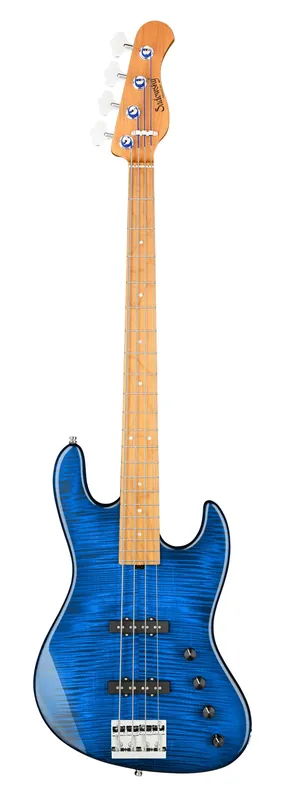 Kostenloser Versand Sadowsky MetroLine Deluxe 21-Fret Standard J/J Bass, Okoume Body, Roasted Maple Fingerboard, 4-String - Ocean Blue Transparent High Polish