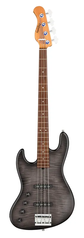 Ausverkauf Sadowsky MetroLine Deluxe 21-Fret Standard J/J Bass, Okoume Body, Morado Fingerboard, 4-String, Lefthand - Black Burst Transparent Satin