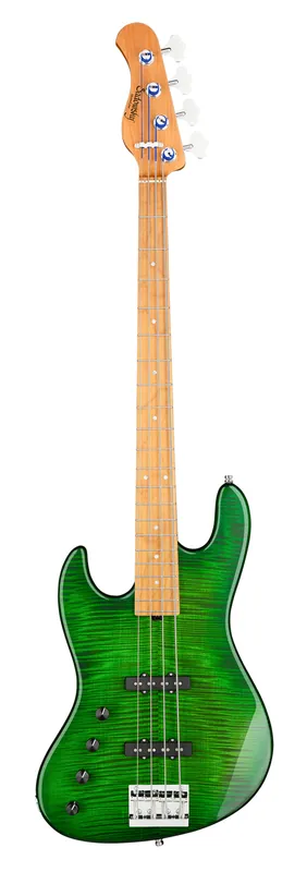 Sadowsky MetroLine Deluxe 21-Fret Standard J/J Bass, Okoume Body, Roasted Maple Fingerboard, 4-String, Lefthand - Emeraude Greenburst Transparent High Polish Bestseller
