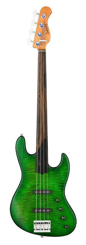 Sadowsky MetroLine Deluxe 21-Fret Standard J/J Bass, Okoume Body, Tigerstripe Ebony Fingerboard, 4-String, Fretless - Emeraude Greenburst Transparent Satin Angebot