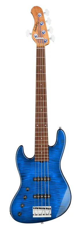 Solange Der Vorrat Reicht Sadowsky MetroLine Deluxe 21-Fret Standard J/J Bass, Okoume Body, Morado Fingerboard, 5-String, Lefthand - Ocean Blue Transparent High Polish
