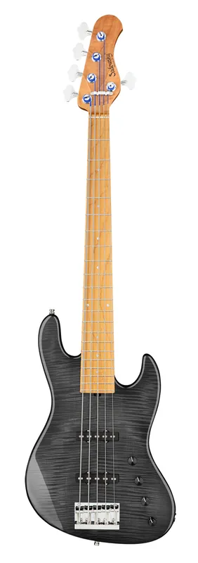 Sadowsky MetroLine Deluxe 21-Fret Standard J/J Bass, Okoume Body, Roasted Maple Fingerboard, 5-String - Nirvana Black Transparent High Polish Saisonangebot