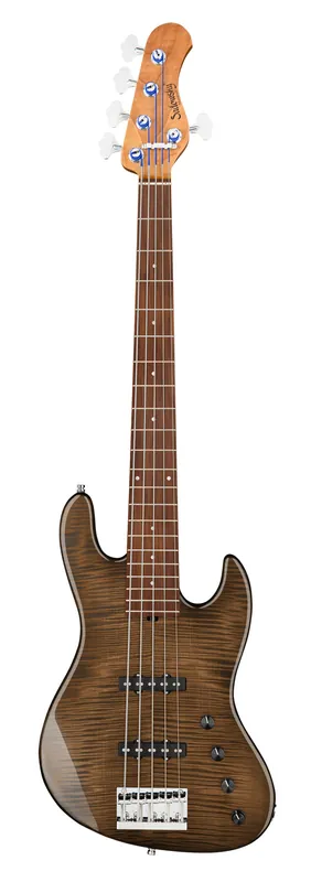 Sofort Bestellen Sadowsky MetroLine Deluxe 21-Fret Standard J/J Bass, Okoume Body, Morado Fingerboard, 5-String - Antique Tobacco Transparent High Polish