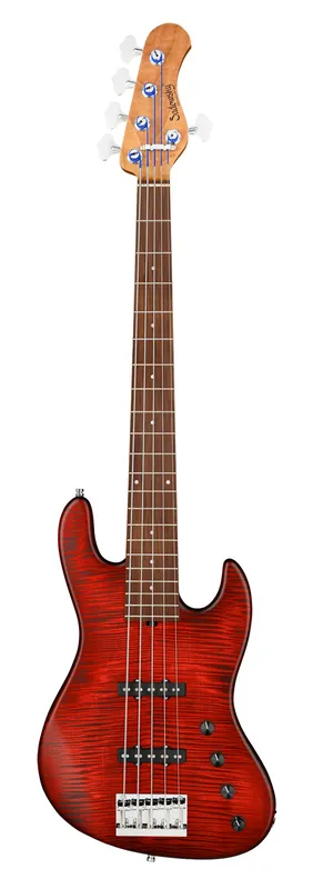 Beliebt Sadowsky MetroLine Deluxe 21-Fret Standard J/J Bass, Okoume Body, Morado Fingerboard, 5-String - Burgundy Red Transparent Satin