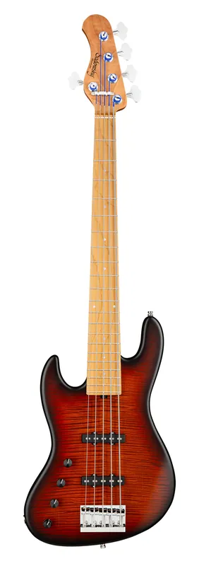 Knallerangebot Sadowsky MetroLine Deluxe 21-Fret Standard J/J Bass, Okoume Body, Roasted Maple Fingerboard, 5-String, Lefthand - Almond Sunburst Transparent Satin