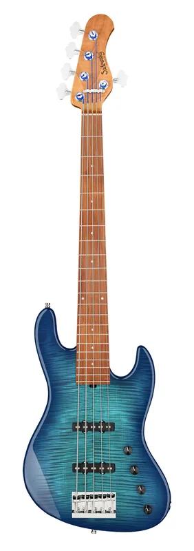 Sadowsky MetroLine Deluxe 21-Fret Standard J/J Bass, Okoume Body, Morado Fingerboard, 5-String - Bora Blue Burst Transparent High Polish Kostenfreie Lieferung