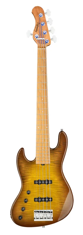 Kracherpreis Sadowsky MetroLine Deluxe 21-Fret Standard J/J Bass, Okoume Body, Roasted Maple Fingerboard, 5-String, Lefthand - Caramel Burst Transparent High Polish
