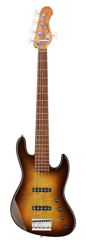 Sadowsky MetroLine Deluxe 21-Fret Standard J/J Bass, Okoume Body, Morado Fingerboard, 5-String - '59 Burst Transparent High Polish Rabatt