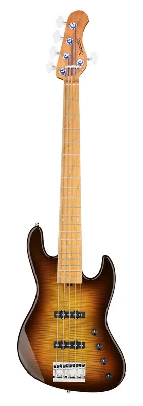 Angebot Sadowsky MetroLine Deluxe 21-Fret Standard J/J Bass, Okoume Body, Roasted Maple Fingerboard, 5-String - '59 Burst Transparent High Polish