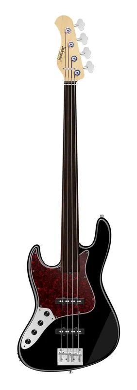Sadowsky MetroLine 21-Fret Vintage J/J Bass, Swamp Ash Body, Tigerstripe Ebony Fingerboard, 4-String, Fretless, Lefthand - Solid Black High Polish Sichere Zahlung