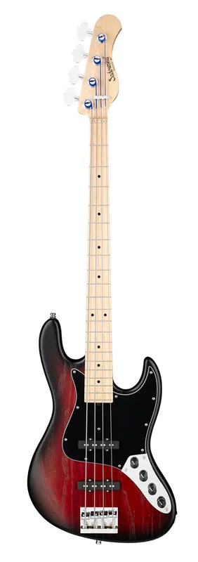 Super-Preis Sadowsky MetroLine 21-Fret Vintage J/J Bass, Solidbody, Swamp Ash Body, Maple Fingerboard, 4-String - Burgundy Blackburst Transparent Satin