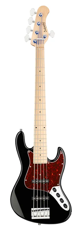 Sadowsky MetroLine 21-Fret Vintage J/J Bass, Swamp Ash Body, Maple Fingerboard, 5-String - Solid Black High Polish Highlight