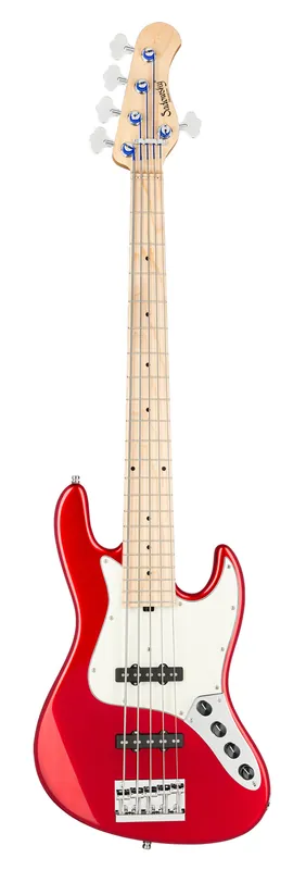 Top-Preis Sadowsky MetroLine 21-Fret Vintage J/J Bass, Swamp Ash Body, Maple Fingerboard, 5-String - Solid Candy Apple Red Metallic High Polish