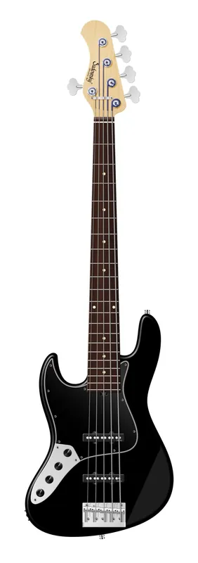 Zertifiziert Sadowsky MetroLine 21-Fret Vintage J/J Bass, Red Alder Body, Morado Fingerboard, 5-String, Lefthand - Solid Black Satin