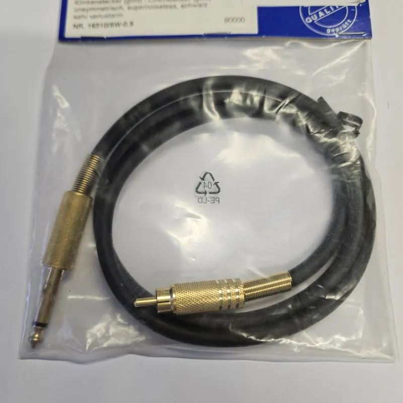 DREITEC 16510 Audiokabel 0,9 m, Klinke/Cinch (gold) Expressversand