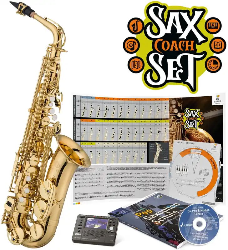 Kostenfreie Lieferung Jupiter JAS700Q SCS Alt-Saxophon - Sax Coach Set
