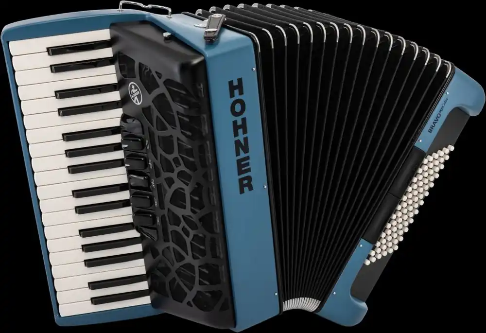 Kostenfreie Lieferung HOHNER Akkordeon Bravo III 72 water, myColor, silent key