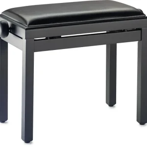 STAGG PB39 BKM SBK Klavierbank, schwarz matt mit Vinyl-Sitzbezug in schwarz Ausverkauf
