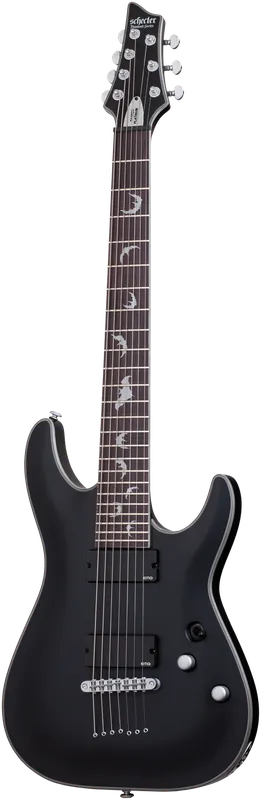 SCHECTER E-Gitarre Damien Platinum-7, Satin Black Sichere Zahlung