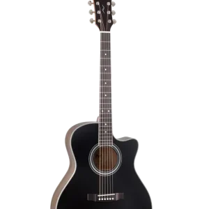 Begrenztes Angebot CORT Westerngitarre PURE-GA, Black Satin Top Natural Satin Body, Preamp