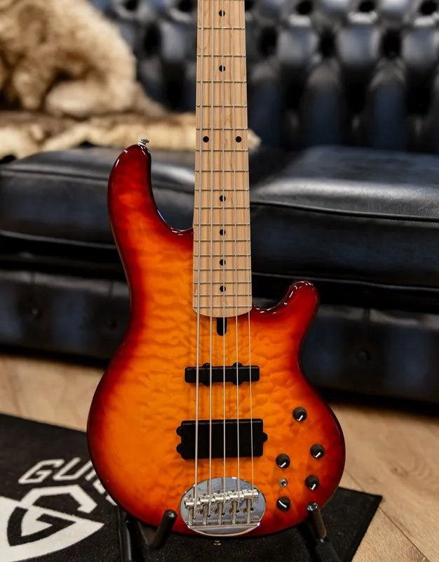 Markenware Lakland Skyline 55-02 Deluxe Bass, 5-String - Quilted Maple Top, Honey Burst Gloss