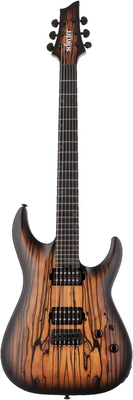 SCHECTER E-Gitarre C-1 Pale Moon, Satin Natural Black Burst Begrenztes Angebot