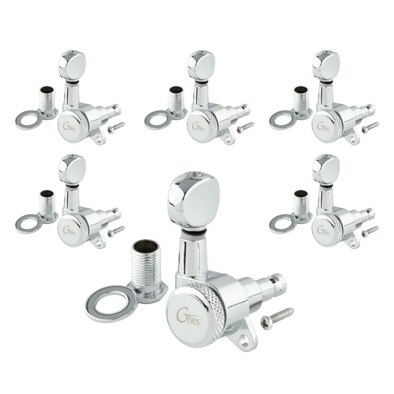 Sichere Zahlung GTRS - Locking Tuners for Intelligent Electric Guitars P800 and P801, Staggered Posts - 6-in-Line, Bass Side (left) - Chrome