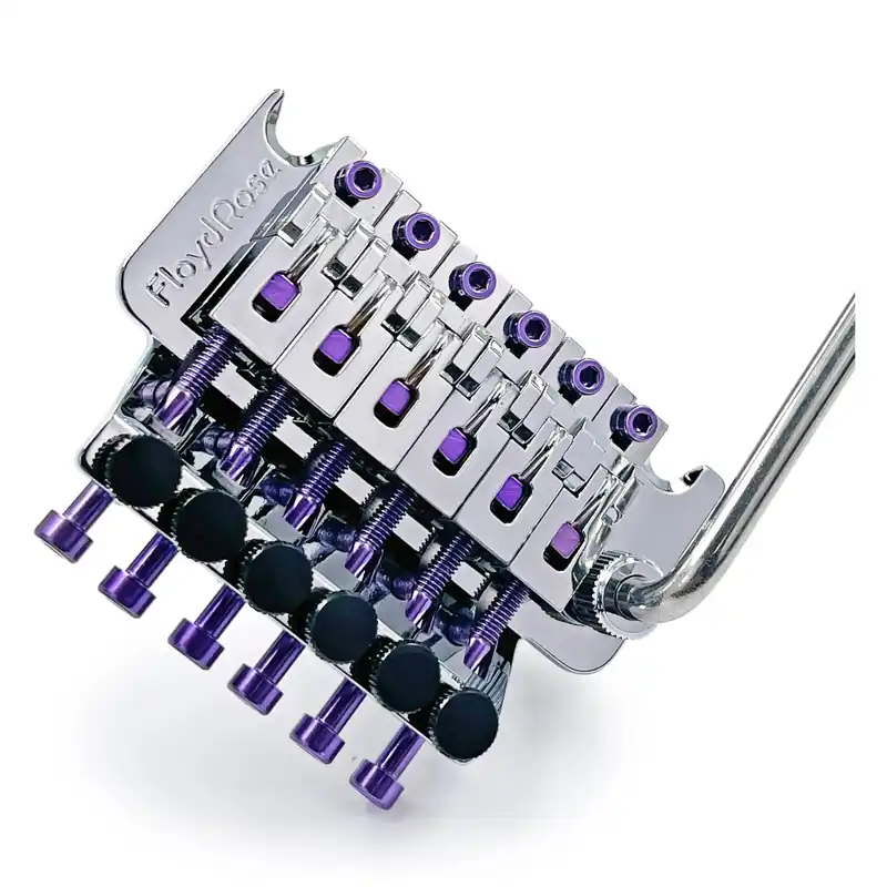 Markenprodukt Floyd Rose FRT100-PL - Original Tremolo System - Chrome with Purple Hardware
