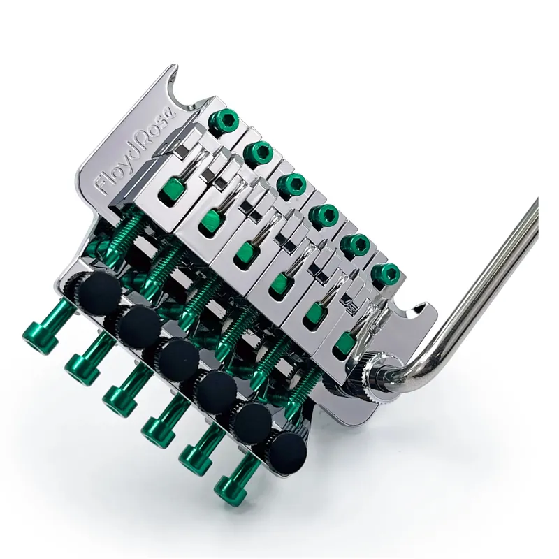 Floyd Rose FRT100-GN - Original Tremolo System - Chrome with Green Hardware Preisknaller