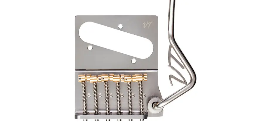 Schneller Versand VegaTrem VT2ND Teletrem Modern “No Drill” (VT2NDMD-wL), VT-Logo - Stainless Steel