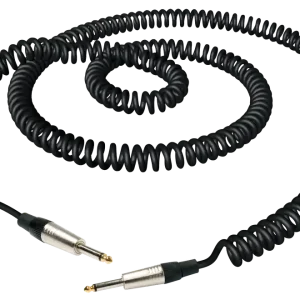 RockCable Instrument Cable - straight TS (6.3 mm / 1/4"), Coiled, 5 m / 16.4 ft - Black Solange Der Vorrat Reicht