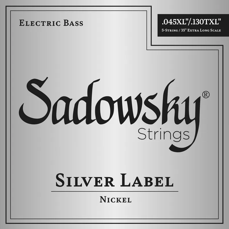 Preis Gesenkt Sadowsky Silver Label Bass String Set, Nickel, Taperwound, Extra Long Scale (35") - 5-String, .045-.130