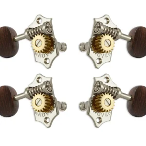 Grover U99-18NR Sta-Tite Geared Ukulele Pegs with Rosewood Button, 21.3 mm Post - 4 pcs. - Nickel Begrenztes Angebot