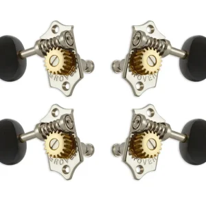 Jetzt Bestellen Grover U99-18NE Sta-Tite Geared Ukulele Pegs with Ebony Button, 21.3 mm Post - 4 pcs. - Nickel