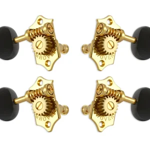 Grover U99-18GE Sta-Tite Geared Ukulele Pegs with Ebony Button, 21.3 mm Post - 4 pcs. - Gold Preiswert