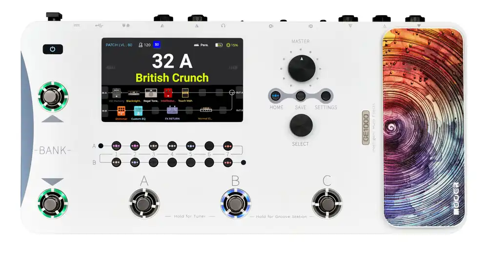 Super-Preis Mooer GE1000Li - Amp Modeling & Multi Effects, w. Battery, White