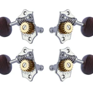 Preisreduziert Grover U98-18CR Sta-Tite Geared Ukulele Pegs with Rosewood Button, 25.3 mm Post - 4 pcs. - Chrome