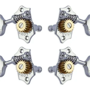 Preis Gesenkt Grover U98-18C Sta-Tite Geared Ukulele Pegs with Metal Button, 25.3 mm Post - 4 pcs. - Chrome